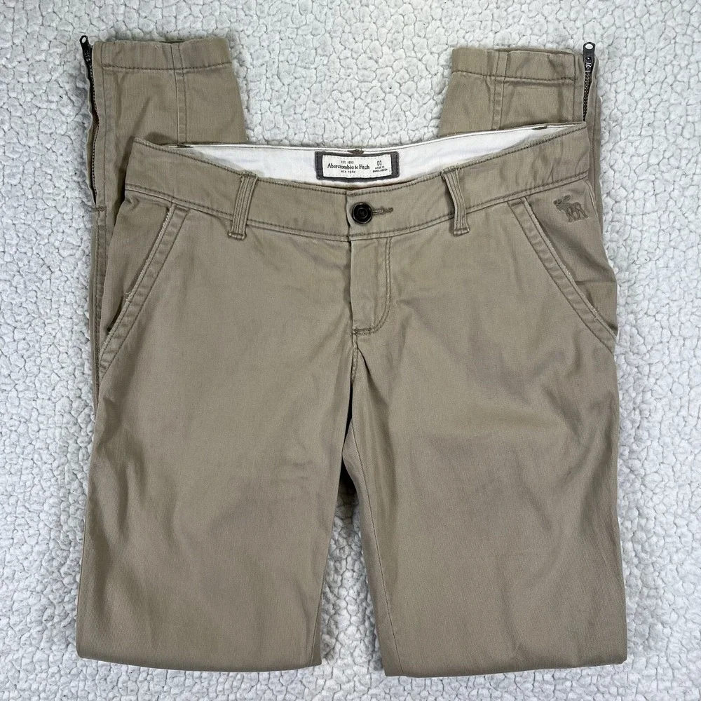Abercrombie & Fitch Khaki‎ Pants Women's 00 (28x29.5) Preppy Minimalist Casual